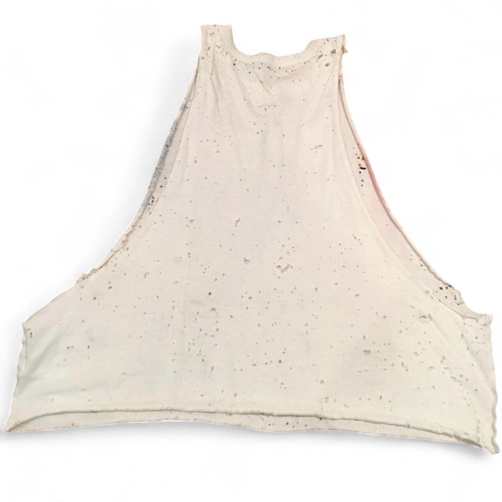 💴SOLD💴 Truly Madly Deeply Distressed Grunge USA Flag Crop Muscle Tank — LARGE - Picture 3 of 4